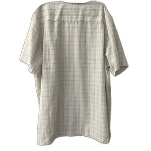 NEW Basic Editions Big & Tall 3XLT White Plaid Casual Button Down Shirt